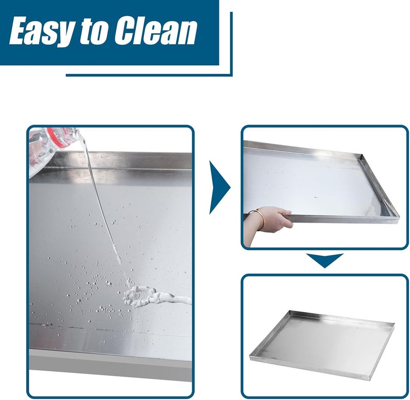 confote Stainless Steel Replacement Tray for Dog Crate, 35.4"x21.9" Pet Cage Floor Pan Chew-Proof & Crack-Proof - Image 5